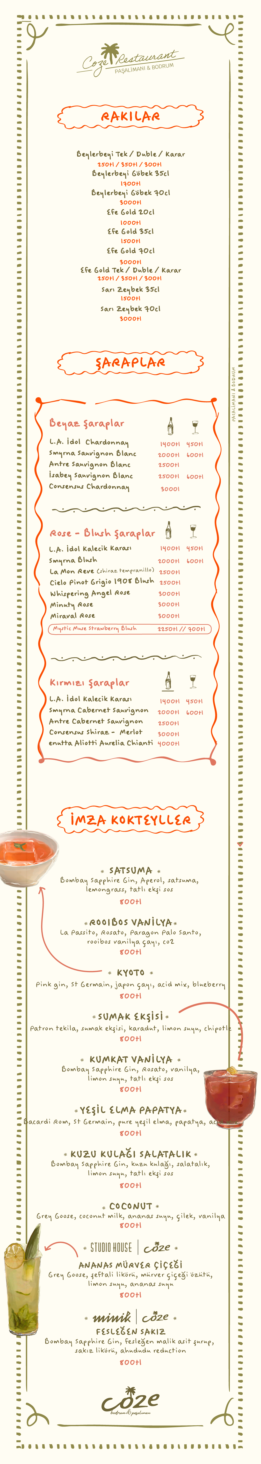 Plaj Icecek Menu